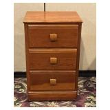 MCM 3 Drawer Pine Nightstand