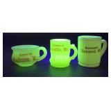 Custard Glass Wisconsin Souvenir Mugs & Pot