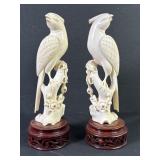 Antique Chinese Carved Bone Phoenix Birds