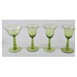 Imperial Candlewick Verde Green Wine Goblets