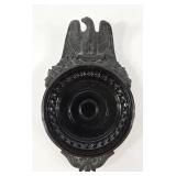 Imperial Candlewick Black Glass Eagle Ashtray