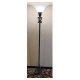 Bronze Finish Cast Iron Torchiere Lamp