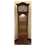 MCM Grandfather Clock Lighted Curio Cabinet