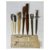 Vintage Bone, Metal & Wood Letter Openers