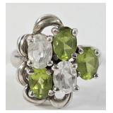 Sterling & Peridot Wrap Band Ring (8)