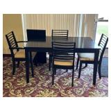 Black Lacquer Dining Table & Chairs