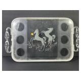 MCM Lucite Stallions Serving Tray