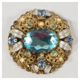 Costume Topaz & Pearl Brooch -'Bewitched' TV Show