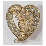 Faux Diamond Heart Brooch- 'Bewitched TV Show