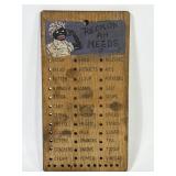 Black Americana Grocery List Peg Board
