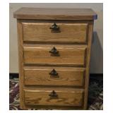Oak 4 Drawer Nightstand
