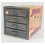 Stow-Away Small Metal Parts 4-Drawer Cabinet