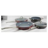 Green Pan Frying Pans & Pot (4)