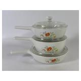 Corning Ware Wildflower 3 Saucepan Set