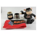 Harley Davidson Jar, Bandana, Doll Pig+ (5)