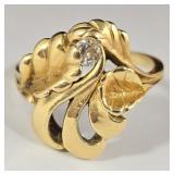 14k Diamond Art Nouveau Leaf Ring (8)