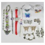 Costume Jewelry Butterfly Watches, Cuffs +