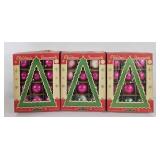 George Frank Pink Glass Christmas Ornaments
