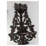 Carved Wood Corner Wall Shelf