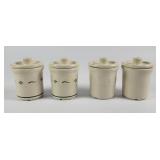 Longaberger Pottery Lidded Condiment Jars (4)