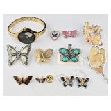 Butterfly Watch, Earrings & Brooches