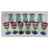 Murano Aqua Blue/Gold & Pier 1 Cocktail Glasses