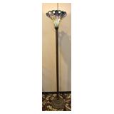 Tiffany-Style Iris Torchiere Floor Lamp