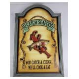 'U Catch Seafood' Wood Wall Art