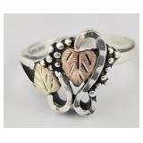 Black Hills Rose Gold & Sterling Leaf Ring (9)