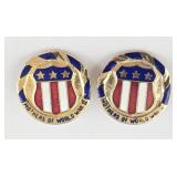 Mothers of WWII Clip-On Enamel Earrings