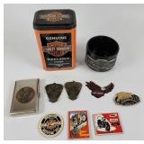Harley Davidson Tin, Cup, Magnets+ (10)