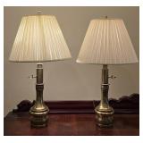 MCM Brass Stiffel Hollywood Regency Table Lamps