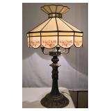 Stained Leaded Glass Brass Table Lamp