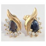 Sterling & CZ Pear-Shaped Post Earrings