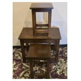 Antique Style Oak Nesting Coffee Tables