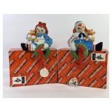 Flambro Raggedy Ann & Andy Christmas Figurines