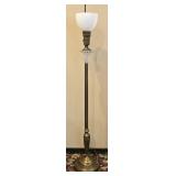 Neoclassical-Style Brass Torchiere Standing Lamp