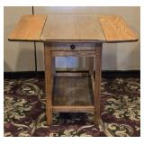 Vintage Oak Drop-Leaf Side Table