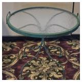 Green Wrought Iron Patio End Table