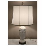 Porcelain Vine & Gold Stripe Table Lamp