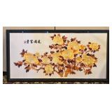 Chinese Bunka Embroidered Peony Flowers