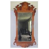 Chippendale Style Mahogany Inlay Leaf Mirror