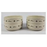 Longaberger Pottery Stacking Cereal/Soup Bowls (4)
