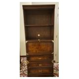 Campaign Style Bookcase w/ Drop Secretary Desk