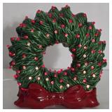 Vintage Ceramic Light-Up Christmas Wreath