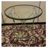 Glass Top Metal Folding Bistro Table