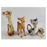Norcrest Japan+ Ceramic Deer, Cat+ (4)