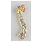 10k CZ & Black Hills Gold Leaf Pendant