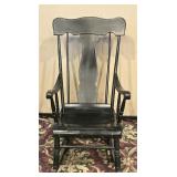 Vintage Hitchcock Style Black Rocking Chair