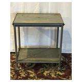Vintage Industrial 2-Tier Rolling Utility Cart